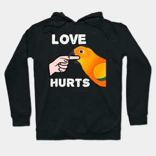 Love Hurts Sun Conure Parrot Biting Hoodie